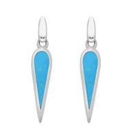 Silver and Turquoise Toscana Pear Drop Earrings