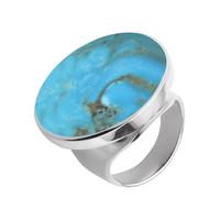 Silver Turquoise Medium Round Stone Ring