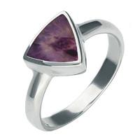 Silver Blue John Curved Triangle Ring