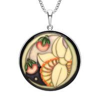 SILVER MOORCROFT SEED FLOWER ROUND PENDANT