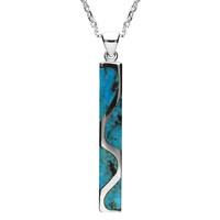 Silver And Turquoise Four Stone Curved Oblong Necklace