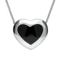 Silver And Whitby Jet Framed Heart Necklace