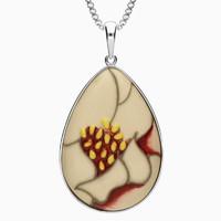 Silver Moorcroft Eyes For You Pear Necklace