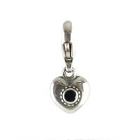 silver and whitby jet flat heart charm