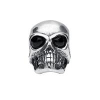 Silver and Whitby Jet Skull Charm