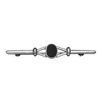 silver and whitby jet bar brooch