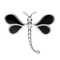 Silver And Whitby Jet Dragonfly Brooch