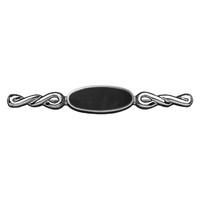 Silver and Whitby Jet Oval Twist Bar Brooch