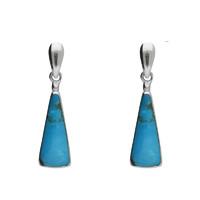 Silver and Turquoise Triangle Drop Earrings