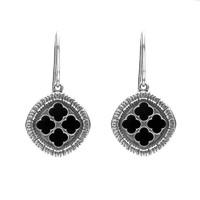 Silver and Whitby Jet Whitby Abbey Window Drop Earrings