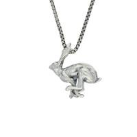 silver necklace running hares large sterling silver