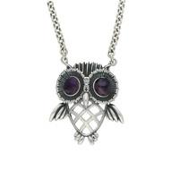 Silver And Blue John Owl Necklace