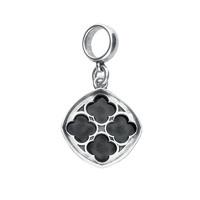 Silver And Whitby Jet Abbey Window Charm