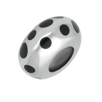 Silver And Whitby Jet Spotty Charm