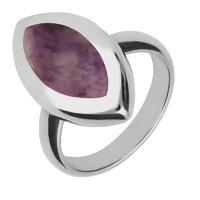 Silver Blue John Framed Marquise Ring