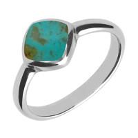 Silver Turquoise Cushion Ring