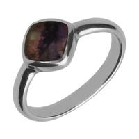 Silver Blue John Cushion Ring