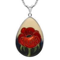 silver moorcroft forever england 3 poppy pear pendant