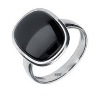 Silver And Whitby Jet Curved Rectangle Ring