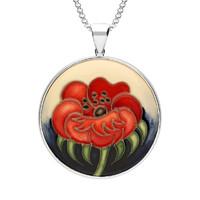 silver moorcroft forever england 3 poppy round pendant