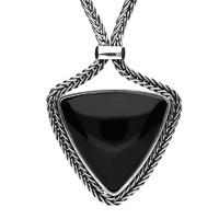 Silver Whitby Jet Triangular Foxtail Necklace