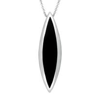 silver and whitby jet toscana long marquise necklace