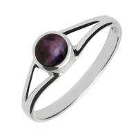 Silver Blue John Round Split Shoulder Ring