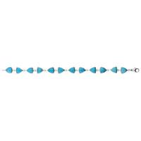 Silver Turquoise 12 Stone Curved Triangle Bracelet