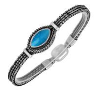 silver and turquoise foxtail marquise bracelet