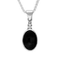 Silver Whitby Jet Oval Bottle Top Necklace