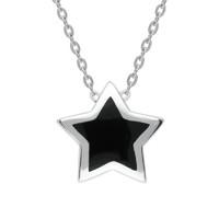 Silver Whitby Jet Star Pendant Necklace