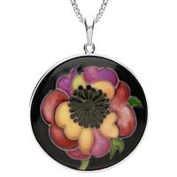 silver moorcroft anemone round pendant