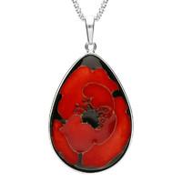 silver moorcroft forever england 2 poppy pear pendant