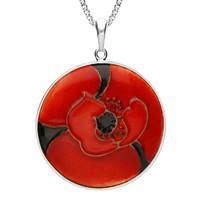 silver moorcroft forever england poppy round pendant