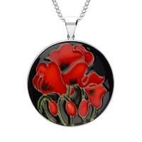 SILVER MOORCROFT FOREVER ENGLAND 4 ROUND PENDANT