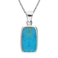 Silver Turquoise Small Barrel Pendants Necklace