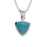 Silver Turquoise Small Curved Triangle Necklace