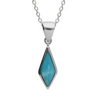 Silver Turquoise Diamond Necklace