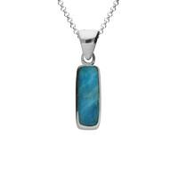 silver turquoise small oblong stone necklace