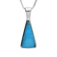 silver turquoise triangle necklace