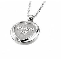 Silver Love Hearts Marry Me Necklace