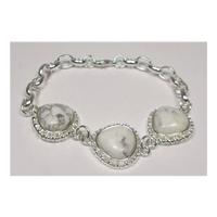 silver tone marble effect chain bracelet