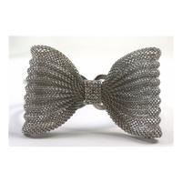 Silver tone bow cuff bracelet