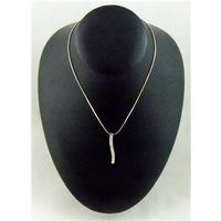 Silver chain with shape necklace in box