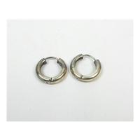 Silver loop stud earrings - 925 stamp