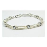 Silver & crystal link bracelet - 925 stamp