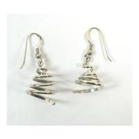 Silver spiral hoop earrings - 925 stamp