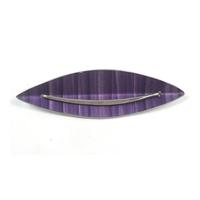 Silver tone purple leaf shape brooch