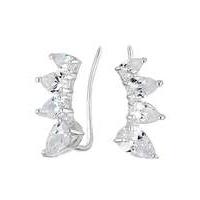 simply silver peardrop ear climber