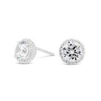Simply Silver pave surround stud earring